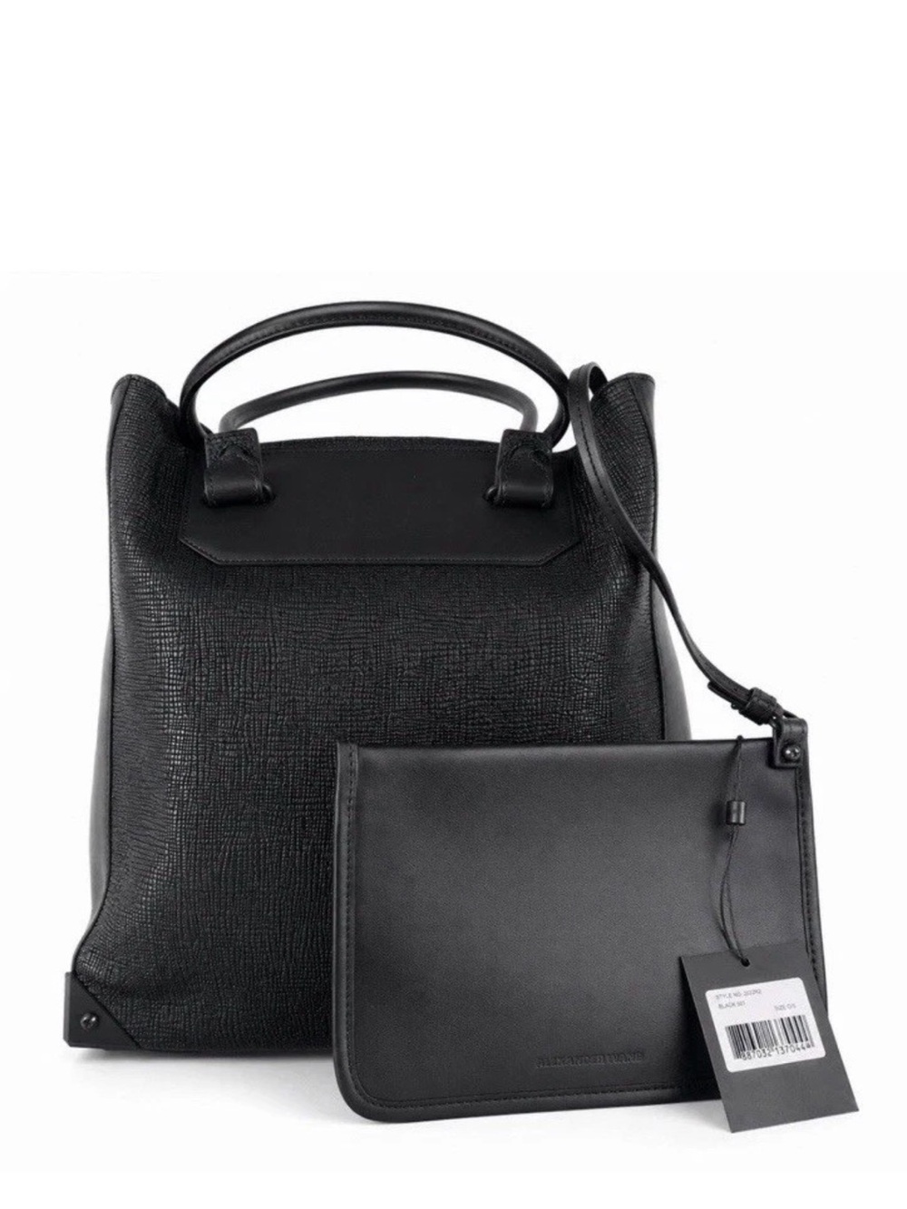 NWT Alexander Wang Prisma Skeletal Black Leather Tote Bag Black Metal Women